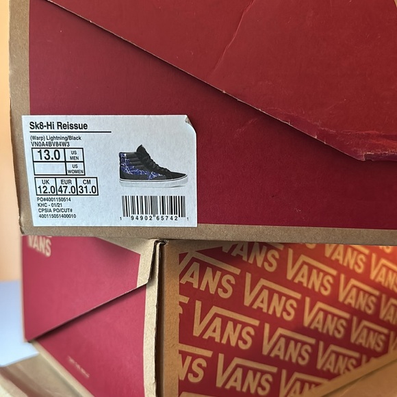 Vans Sk8-Hi Reissue Lightning Black Skateboard Mens 13 Used only worn few times - Picture 6 of 6